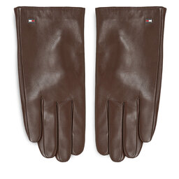 Tommy Hilfiger Herrenhandschuhe Tommy Hilfiger Essential Flag Leather Gloves AM0AM11482 Testa Di Moro 0HD