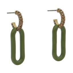 Tory Burch Pendientes Tory Burch Roxanne Link Erring Rolled 141789 Tory Gold/Green/Crystal 300
