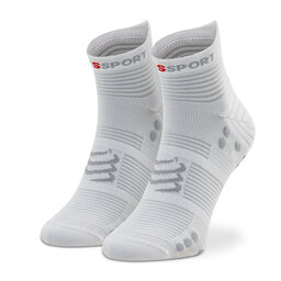 Compressport Calcetines altos unisex Compressport Pro Racing Socks V4.0 Run Low XU00047B_010 White/Alloy