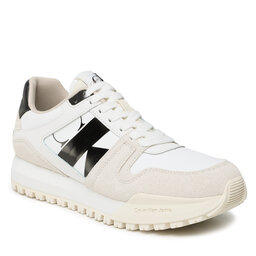 Calvin Klein Jeans Сникърси Calvin Klein Jeans Toothy Run Laceup Low Lth Mix Wn YW0YW01052 Bright White/Black/Creamy White YBR