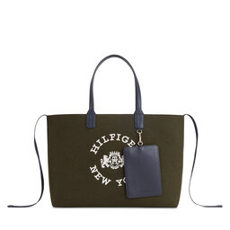Tommy Hilfiger Sac à main Tommy Hilfiger Iconic Tommy Tote Wool Logo AW0AW15576 Putting Green MS2