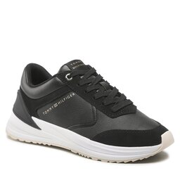 Tommy Hilfiger Sneakersy Tommy Hilfiger Runner With Heel Detail FW0FW06621 Black BDS