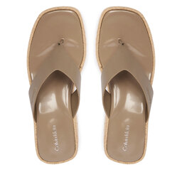 Calvin Klein Zehentrenner Calvin Klein Block Heel Espa 50 Thong Lth HW0HW02902 Braun