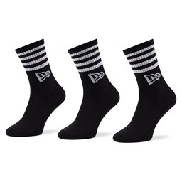 New Era 3er-Set hohe Unisex-Socken New Era Stripe Crew 13113627 Black