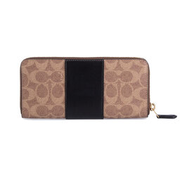 

Великий жіночий гаманець Coach Clrblk Ctd Cnv Slm A 73739 Tan Black, Коричневий