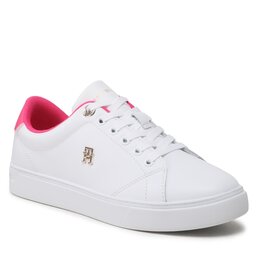 Tommy Hilfiger Tenisice Tommy Hilfiger Elevated Essential Court Sneaker FW0FW07377 White/Bright Cerise Pink 01S