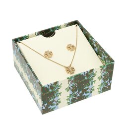 Tory Burch Set: collar y pendientes Tory Burch Kira Pave Pendant And Stud Earring Set 145510 Tory Gold/Crystal 783