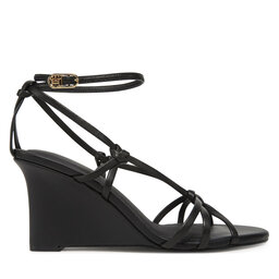 Tommy Hilfiger Sandale Tommy Hilfiger Metal Leather Knots Wedge Sandal FW0FW08801 Auriu