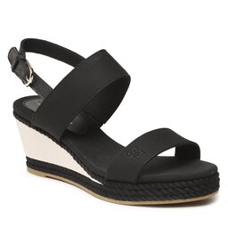 Tommy Hilfiger Sandály Tommy Hilfiger Rope Webbing Mid Wedge FW0FW07092 Black BDS