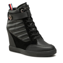 Tommy Hilfiger Sneakers Tommy Hilfiger Wedge Sneaker Boot FW0FW06752 Black BDS