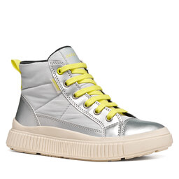 Geox Schnürschuhe Geox J Laquinny Girl B Abx J661JA 0NFFU C0598 M Silberfarben