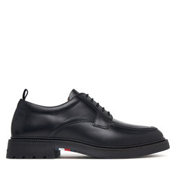 Tommy Hilfiger Halbschuhe Tommy Hilfiger Corporate Casual Lth Deck Shoe FM0FM05979 Schwarz