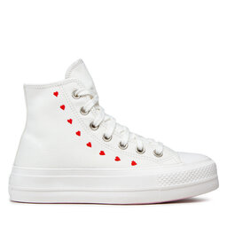 

Кеди Converse Ctas Lift Hi A01599C Vintage White/University Red, Білий