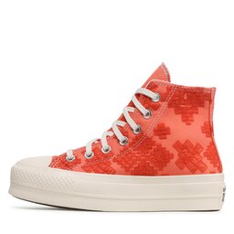 

Кеди Converse Ctas Lift Hi A02233C Bright Madder/Mantra Orange, Червоний