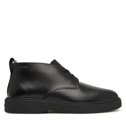 Calvin Klein Schnürschuhe Calvin Klein Text Rubber Desert Boot Lth HM0HM02255 Schwarz