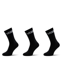 Vans 3 pár hosszú szárú férfi zokni Vans Classic Crew VN000F0XBLK1 Fekete