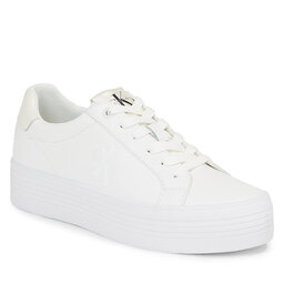 Calvin Klein Jeans Sneakersy Calvin Klein Jeans Bold Vulc Flatf Laceup Lth Wn YW0YW01144 Bright White/Creamy White 01T