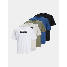 Jack&Jones Jack&Jones 5db-os póló szett Aop Print 12260781 Színes Relaxed Fit