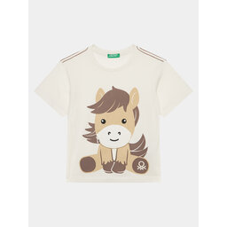 United Colors Of Benetton United Colors Of Benetton Футболка 3096G10DA Écru Regular Fit