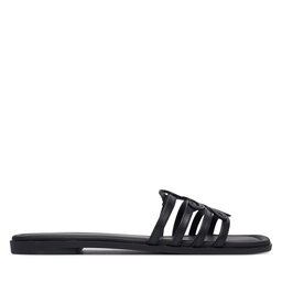 Tommy Hilfiger Pantoletten Tommy Hilfiger Th Script Flat Mule Lth FW0FW09368 Schwarz