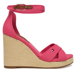 Tommy Hilfiger Σανδάλια Tommy Hilfiger Flag High Wedge Espad Crisscross FW0FW08661 Ροζ