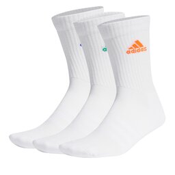 adidas Ankelstrumpor unisex adidas Cushioned Crew Socks 3 Pairs IC1314 white/solar red/lucid blue/court green