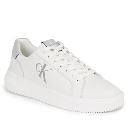 Calvin Klein Jeans Sneakersy Calvin Klein Jeans Chunky Cupsole Laceup Lth Mix YM0YM00775 Bright White/Formal Gray 02T