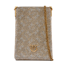 PINKO Handytasche PINKO Phone Case Monogram Full Strass AI 25-26 PCPL 105358 A20D Goldfarben