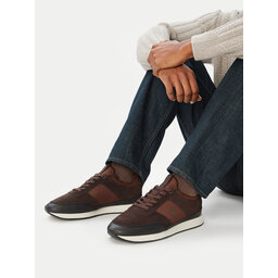 Calvin Klein Sneakers Calvin Klein Retro Runner Sock Laceup Mix HM0HM02305 Braun