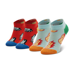 Happy Socks Set di 2 paia di calzini corti da bambini Happy Socks KDOB02-4300 Multicolore