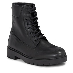 Calvin Klein Jeans Planinarske cipele Calvin Klein Jeans Combat Mid Laceup Wl Lth YM0YM00847 Triple Black 0GT