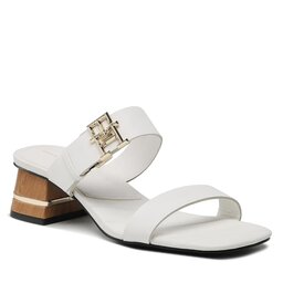 Tommy Hilfiger Чехли Tommy Hilfiger Hardware Block Mid Heel FW0FW07017 Ecru YBL