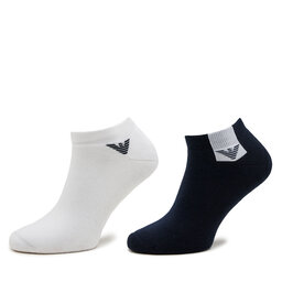 Emporio Armani Комплект 2 чифта къси чорапи мъжки Emporio Armani 306208 4R378 01736 Marine/Bianco