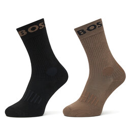 BOSS Set di 2 paia di calzini lunghi da uomo BOSS 2P Rs Sport CC 50469747 Nero