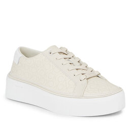 Calvin Klein Zapatillas Calvin Klein Flatform Cupsole Lace Up-Epi Mn HW0HW01670 Dk Ecru Mono 0LD