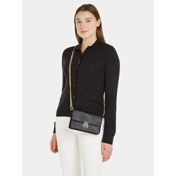 Tommy Hilfiger Torebka Tommy Hilfiger Pushlock Leather Small Crossover AW0AW15227 Czarny
