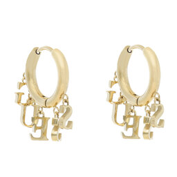 

Сережки Guess Huggie Me JUBE03 140JW YG, Позолота жовтого кольору