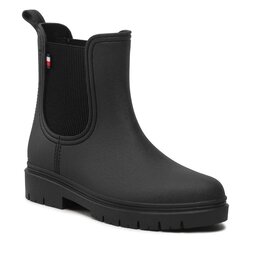 Tommy Hilfiger Bottes de pluie Tommy Hilfiger Matt Ankle Rainboot With Elastic FW0FW06897 Black BDS