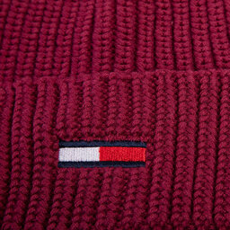 

Шапкa Tommy Jeans Tjw Basic Flag Rib Beanie AW0AW07223 VA2, Бордовий