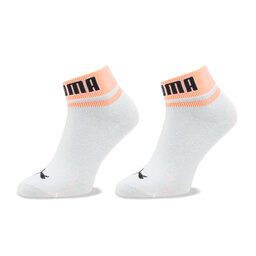 Puma Sada 2 párů vysokých ponožek unisex Puma Unisex New Heritage Quarter 2P 938021 Bílá