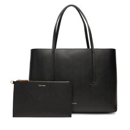Calvin Klein Torebka Calvin Klein Foil Logo Small Tote LV04F3275G Czarny