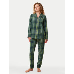 Triumph Triumph Pizsama Boyfriend PW X Checks 10216554 Zöld Relaxed Fit