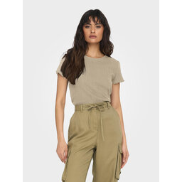 ONLY ONLY Póló Carlotta 15256154 Bézs Tight Fit