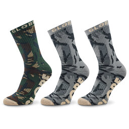 Globe Zestaw 3 par wysokich skarpet męskich Globe Eco Camo Crew GB72139004 Camo