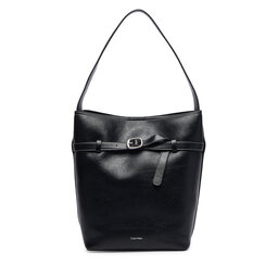 Calvin Klein Handtasche Calvin Klein Buckle Medium Bucket LV04F3551G Schwarz