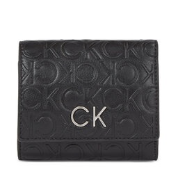 Calvin Klein Portafoglio da donna Calvin Klein Re-Lock Trifold Xs Emb K60K611321 Ck Black BAX