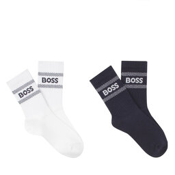 BOSS Комплект 2 чифта дълги чорапи детски BOSS J51738 Цветен
