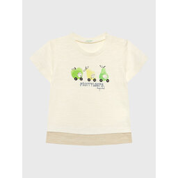 United Colors Of Benetton United Colors Of Benetton Póló 3F93A102K Ekru Relaxed Fit
