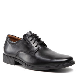 Clarks Poltopánky Clarks Tilden Plain 261103507 Black Leather