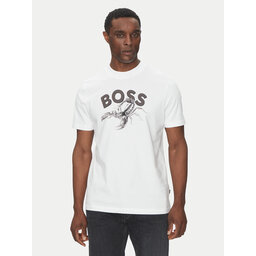 BOSS BOSS Marškinėliai Te_Bossfish 50539196 Balta Regular Fit